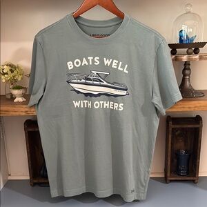 Life is Good Green Graphic T-Shirt